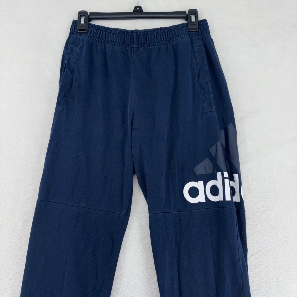 Adidas Mens Essentials French Terry Tapered Cuff Logo Pants Navy Blue GK9227 M